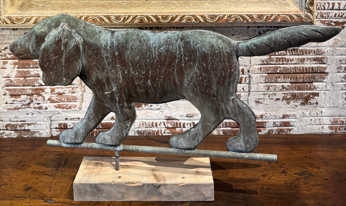 Vintage American Copper Hunting Dog Weathervane