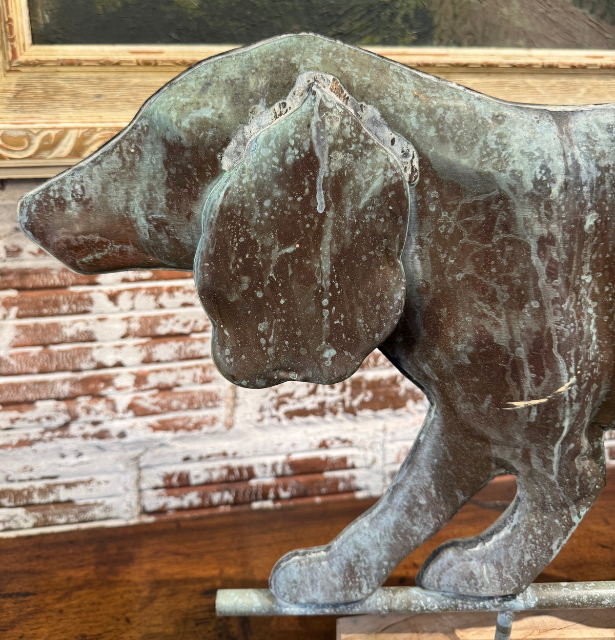 Vintage American Copper Hunting Dog Weathervane