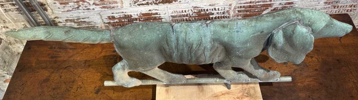 Vintage American Copper Hunting Dog Weathervane