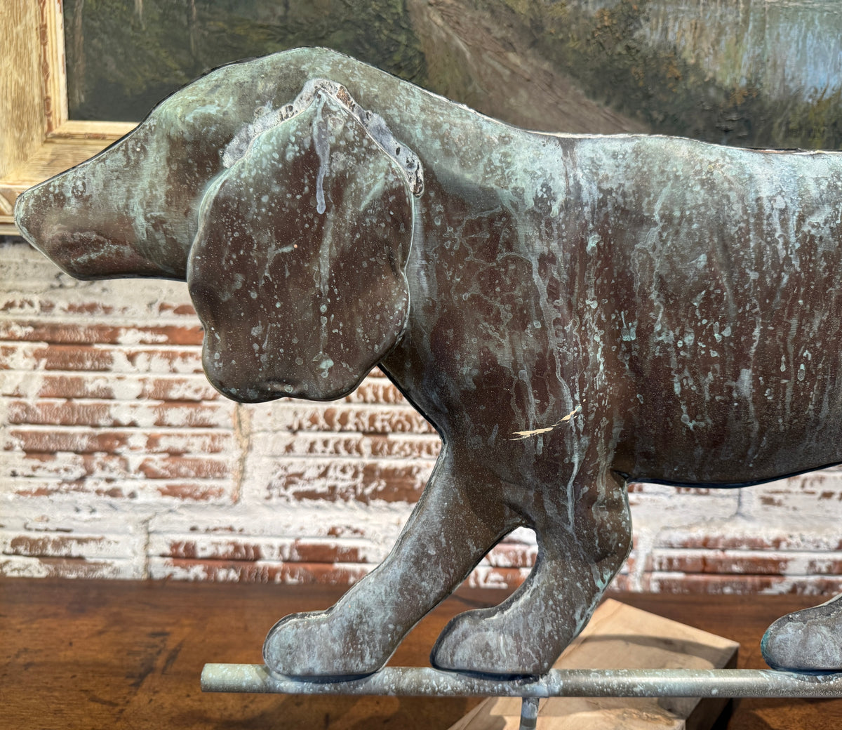 Vintage American Copper Hunting Dog Weathervane