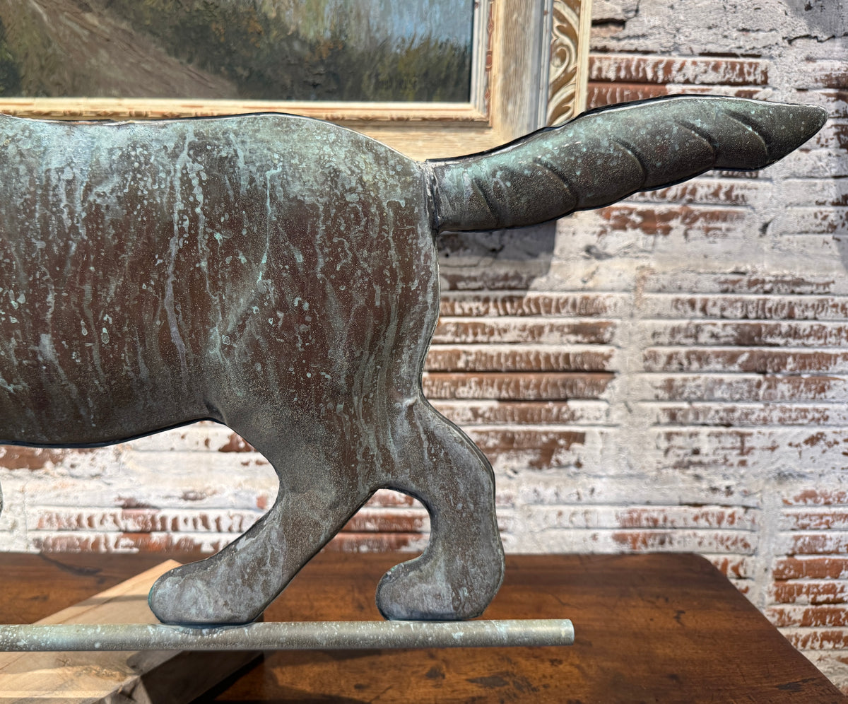 Vintage American Copper Hunting Dog Weathervane