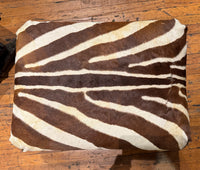 Italian Renaissance Revival Zebra Hide Ottoman