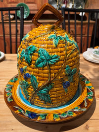 Minton Style Majolica Style Cheese Dome