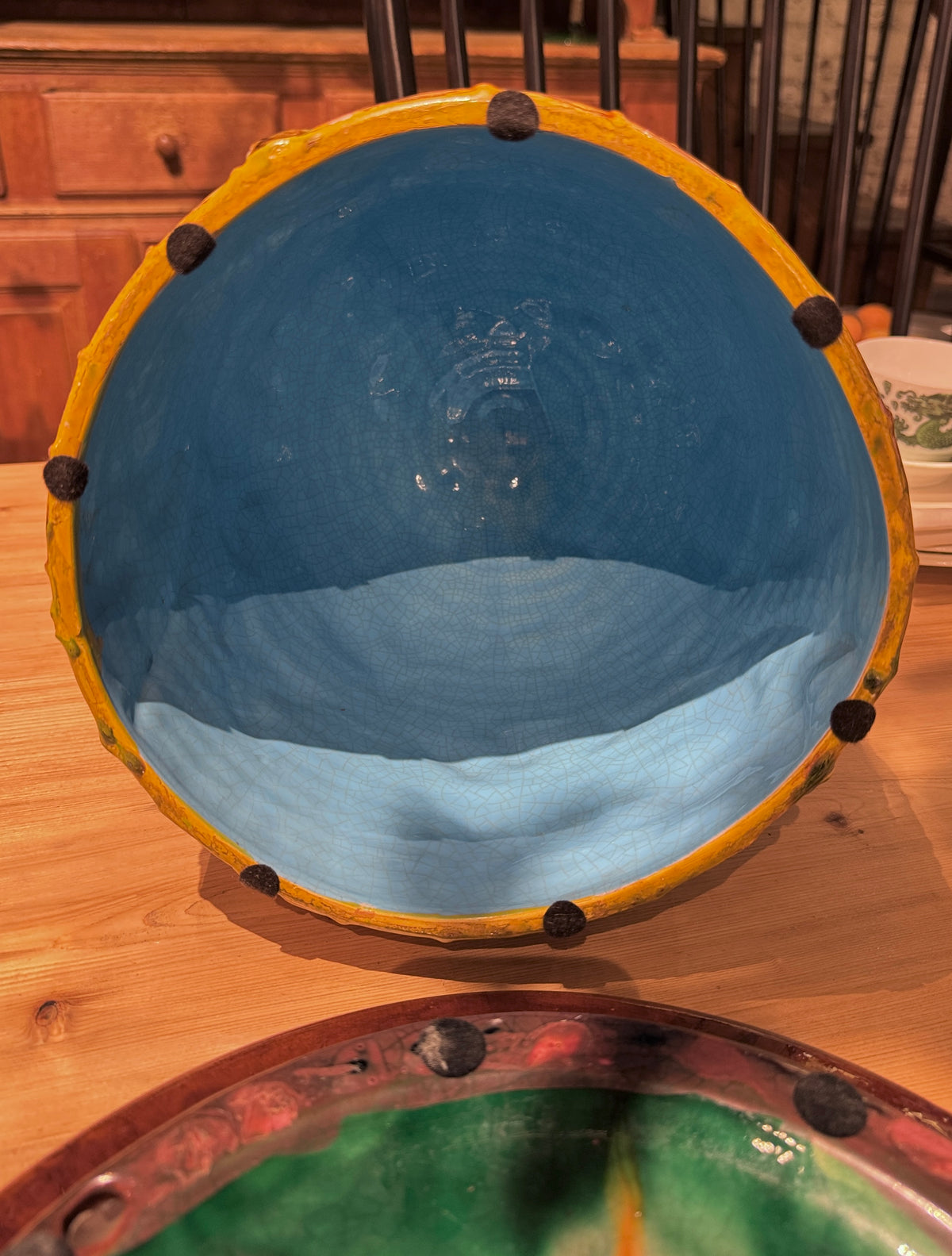Minton Style Majolica Style Cheese Dome