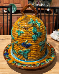 Minton Style Majolica Style Cheese Dome