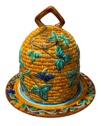 Minton Style Majolica Style Cheese Dome