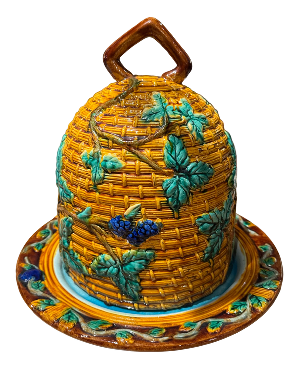 Minton Style Majolica Style Cheese Dome