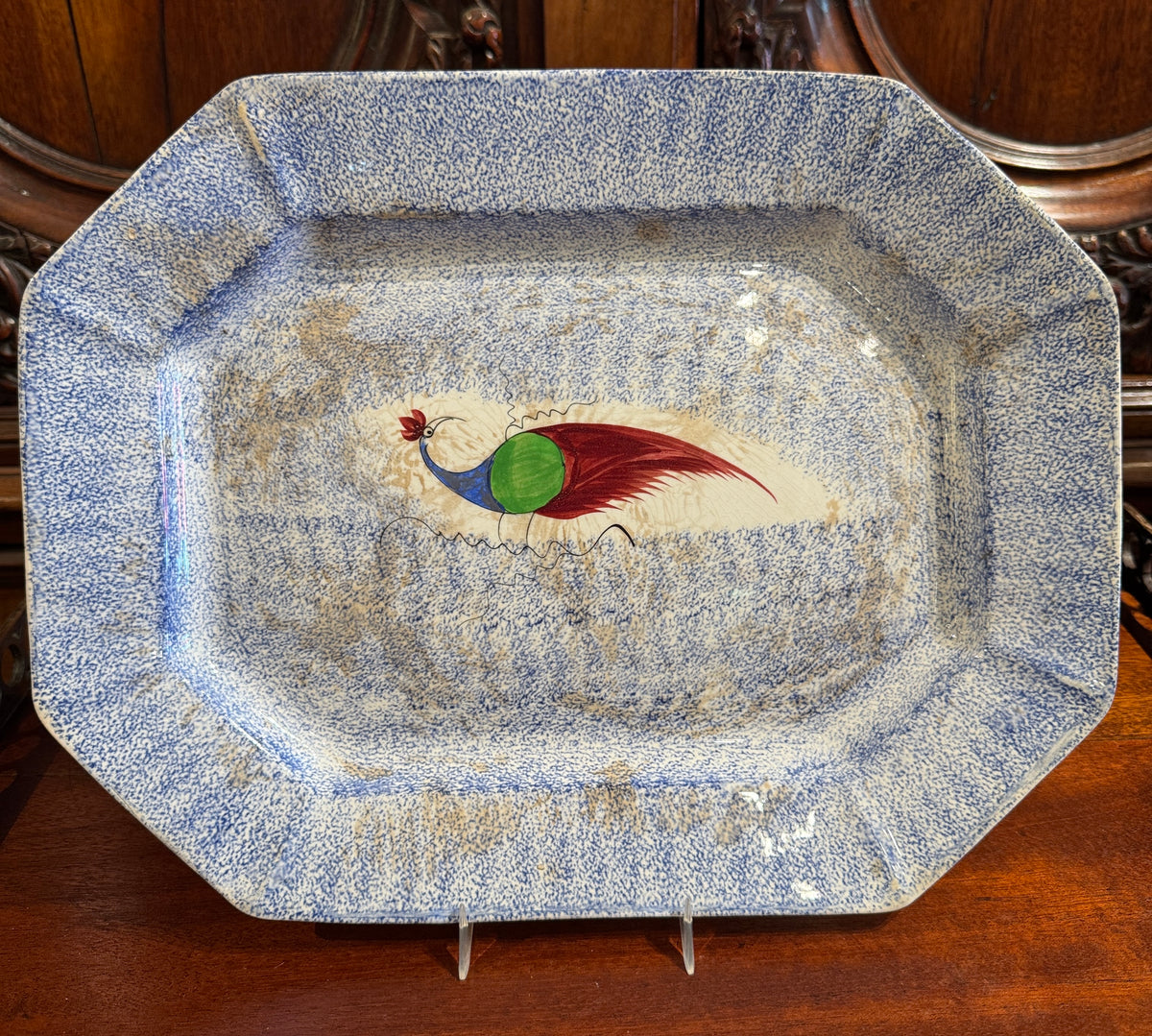 Whimsical 19th Century Staffordshire Spatterware Platter