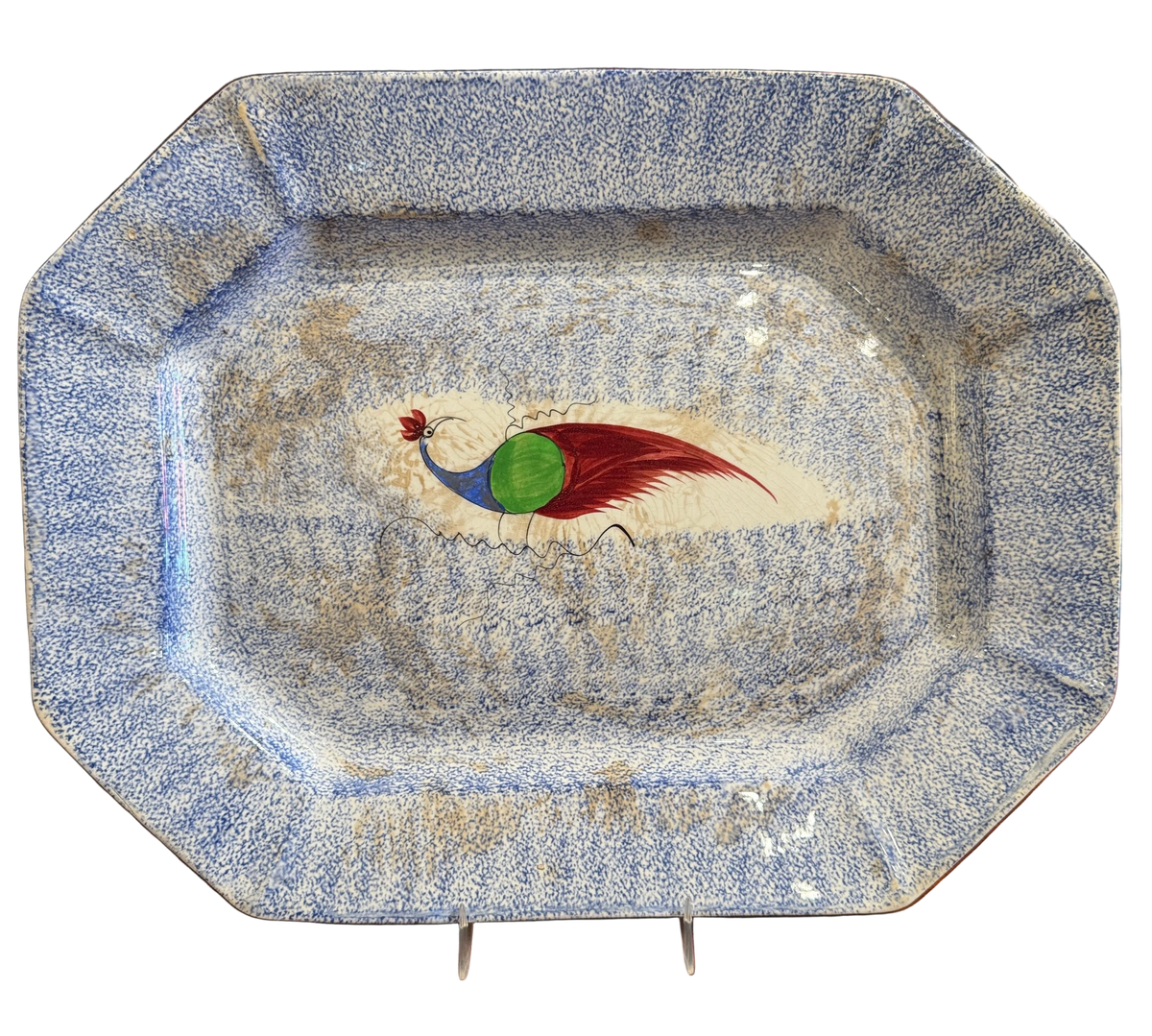 Whimsical 19th Century Staffordshire Spatterware Platter