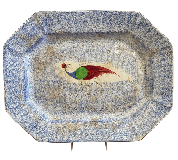 Whimsical 19th Century Staffordshire Spatterware Platter