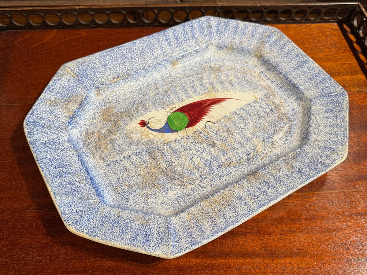 Whimsical 19th Century Staffordshire Spatterware Platter