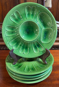 Set of 5 Green Portuguese Shellfish Plates
