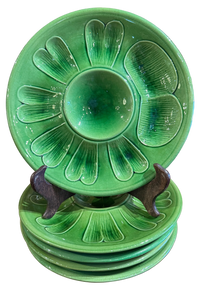Set of 5 Green Portuguese Shellfish Plates