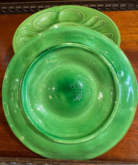 Set of 5 Green Portuguese Shellfish Plates