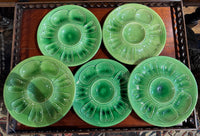 Set of 5 Green Portuguese Shellfish Plates