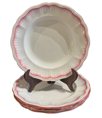 Set of 4 French Luneville Shallow Bowls
