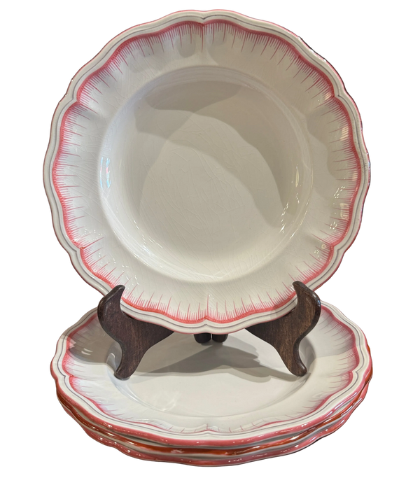 Set of 4 French Luneville Shallow Bowls