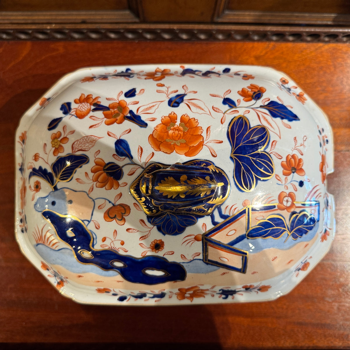 Antique Imari Ironstone Tureen With Under Tray