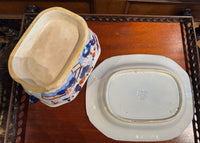 Antique Imari Ironstone Tureen With Under Tray