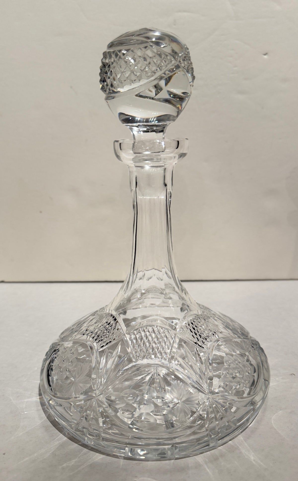 Cut Glass Ships Decanter