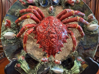 Palissy Style Hanging Majolica Crab Plate