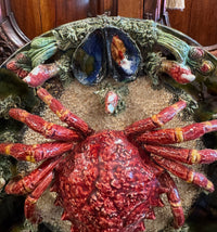 Palissy Style Hanging Majolica Crab Plate