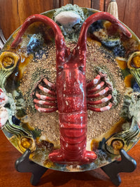 Early 20th Century Palissy Style Hanging Lobster Plate