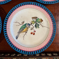 Set of 4 Antique Minton Bird Wall Plates