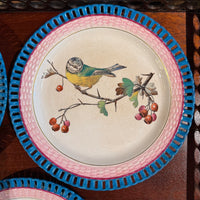 Set of 4 Antique Minton Bird Wall Plates