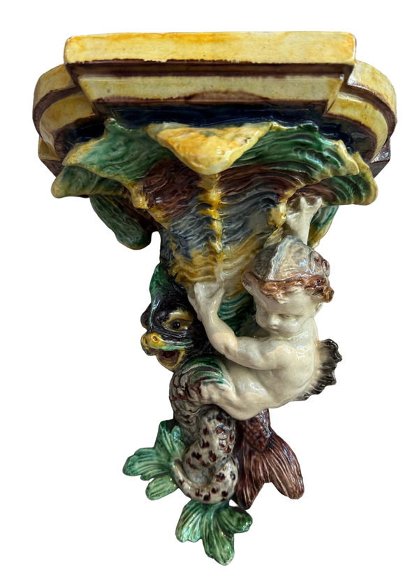 Antique Majolica Wall Bracket