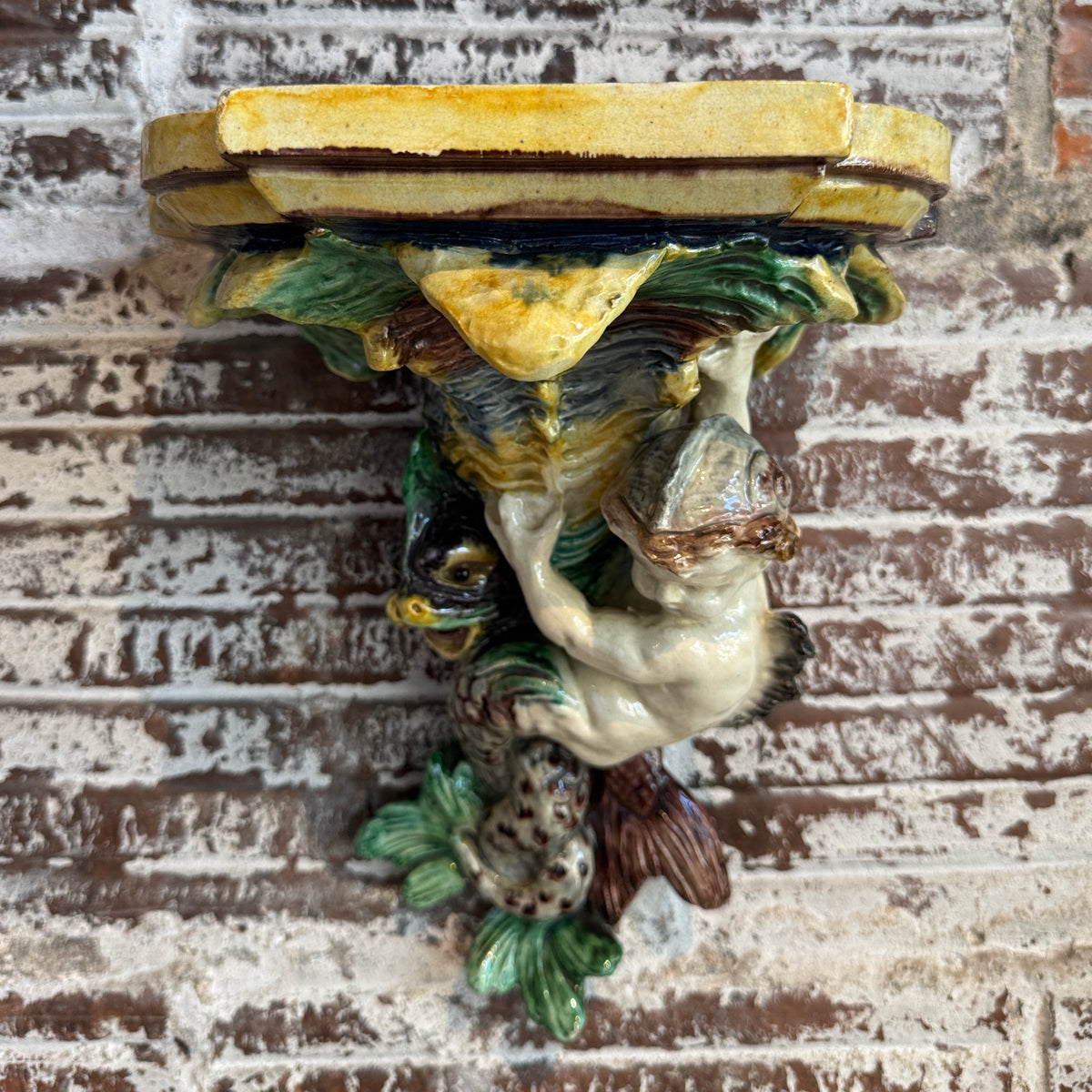 Antique Majolica Wall Bracket