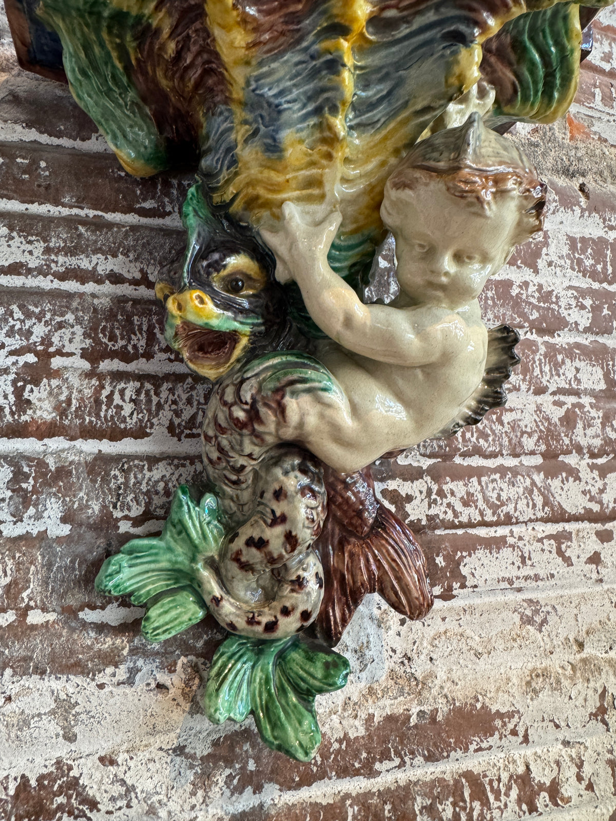Antique Majolica Wall Bracket