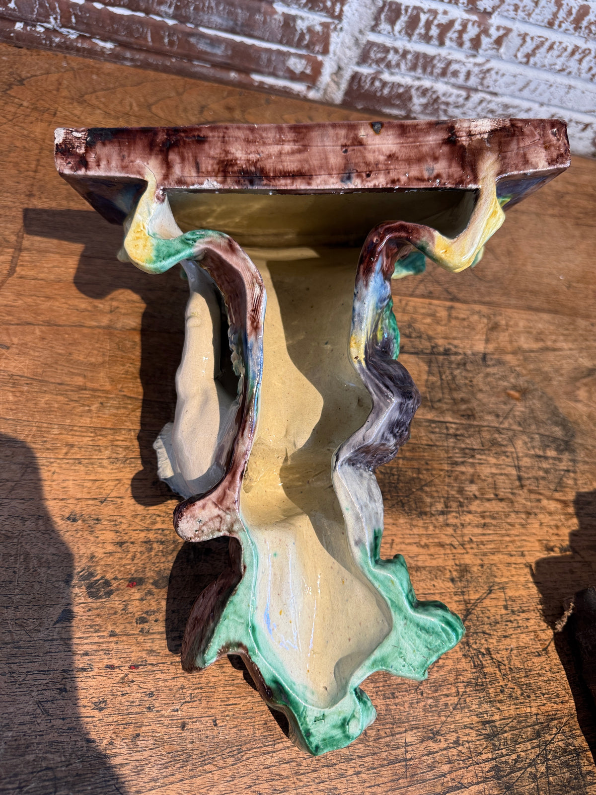 Antique Majolica Wall Bracket