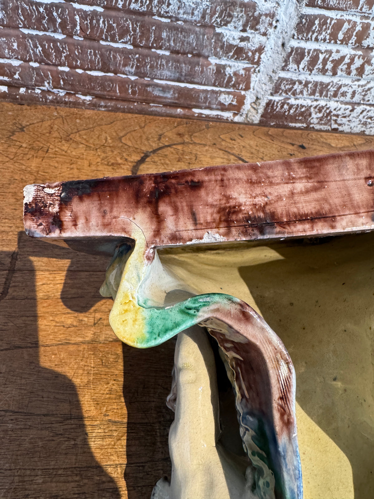 Antique Majolica Wall Bracket