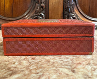19th Century Chinese Cinnabar Box With Hardstone