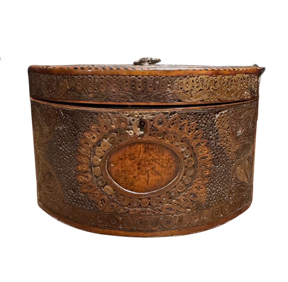 Late 18th Century Navette Form Quilled Tea Box