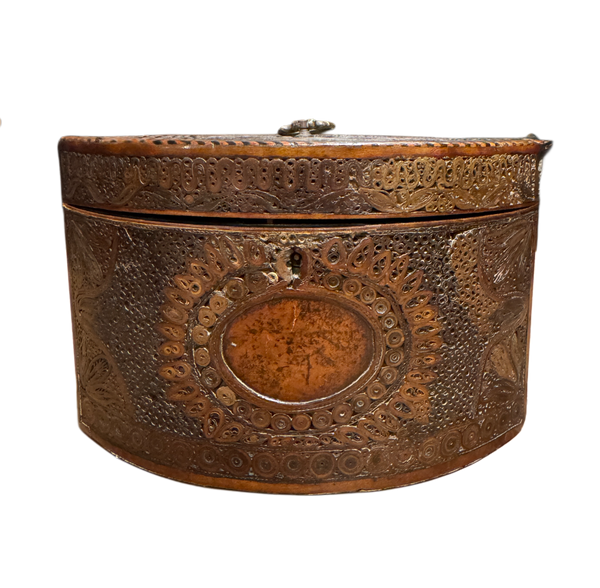 Late 18th Century Navette Form Quilled Tea Box