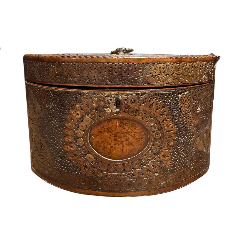 Late 18th Century Navette Form Quilled Tea Box
