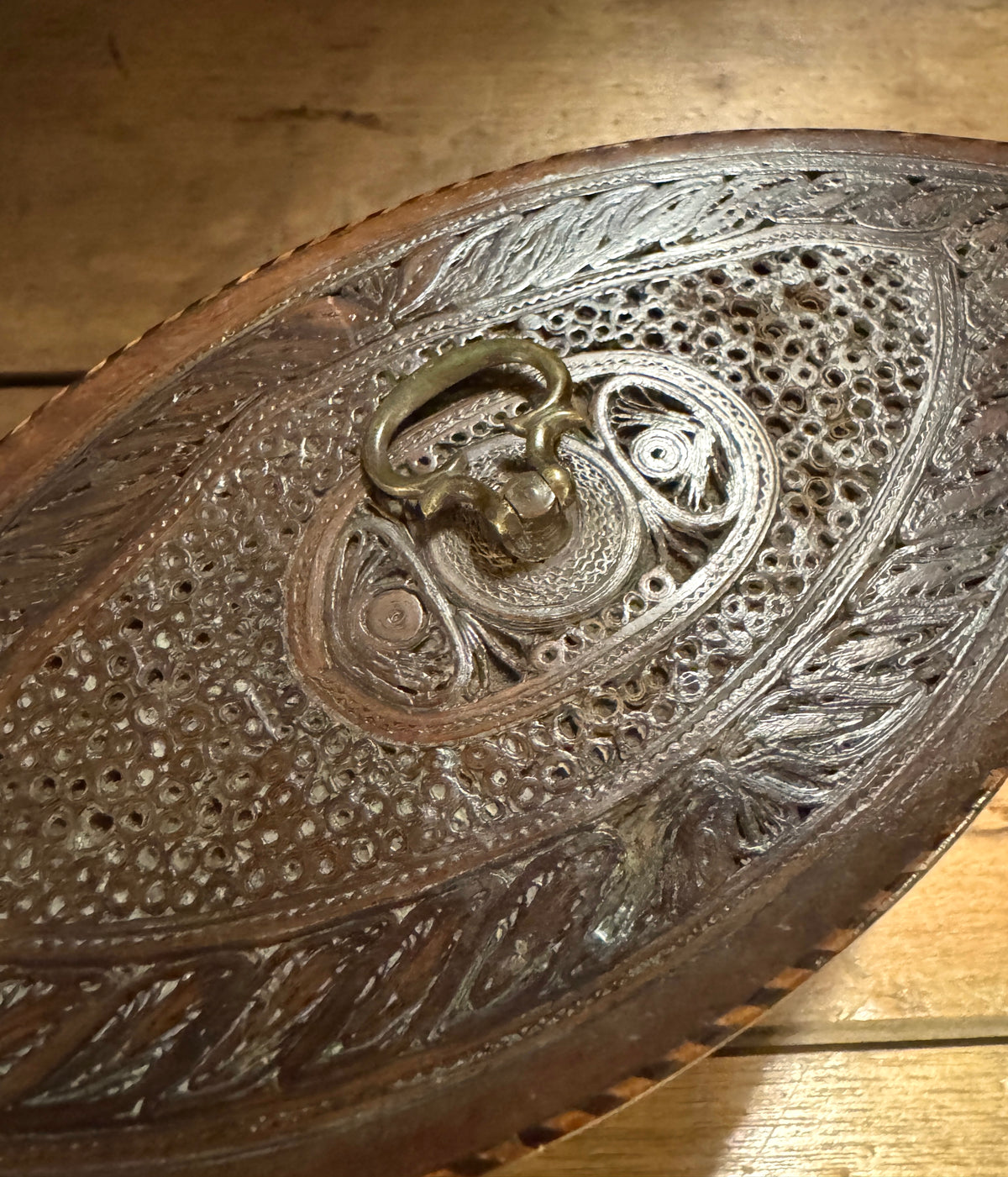 Late 18th Century Navette Form Quilled Tea Box