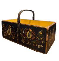 Pennsylvania Dutch Style Painted Wood Basket
