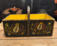 Pennsylvania Dutch Style Painted Wood Basket