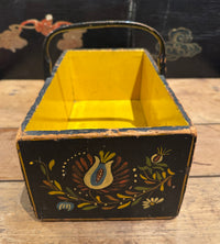 Pennsylvania Dutch Style Painted Wood Basket