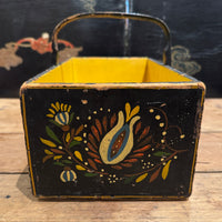 Pennsylvania Dutch Style Painted Wood Basket