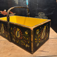 Pennsylvania Dutch Style Painted Wood Basket
