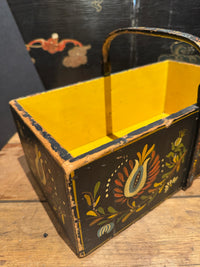 Pennsylvania Dutch Style Painted Wood Basket