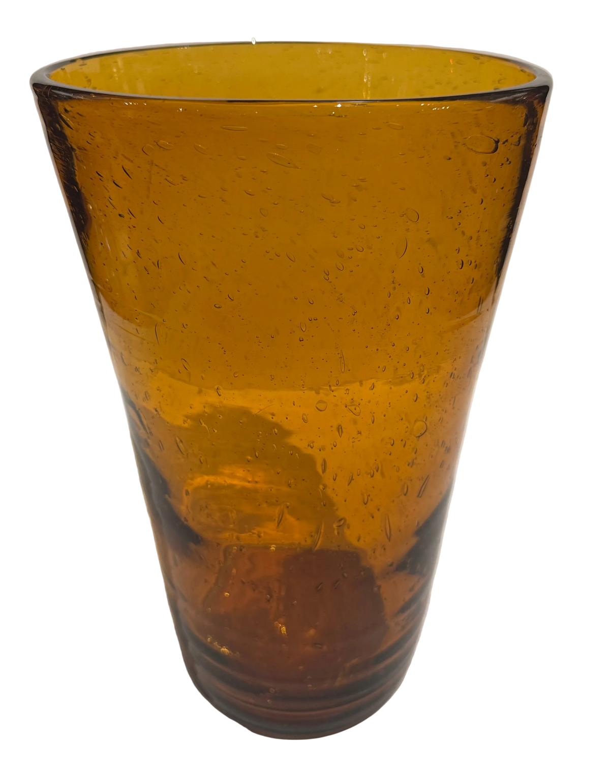 Large Murano Amber Glass Vase