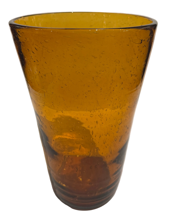 Large Murano Amber Glass Vase