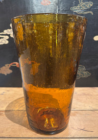 Large Murano Amber Glass Vase