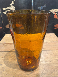 Large Murano Amber Glass Vase