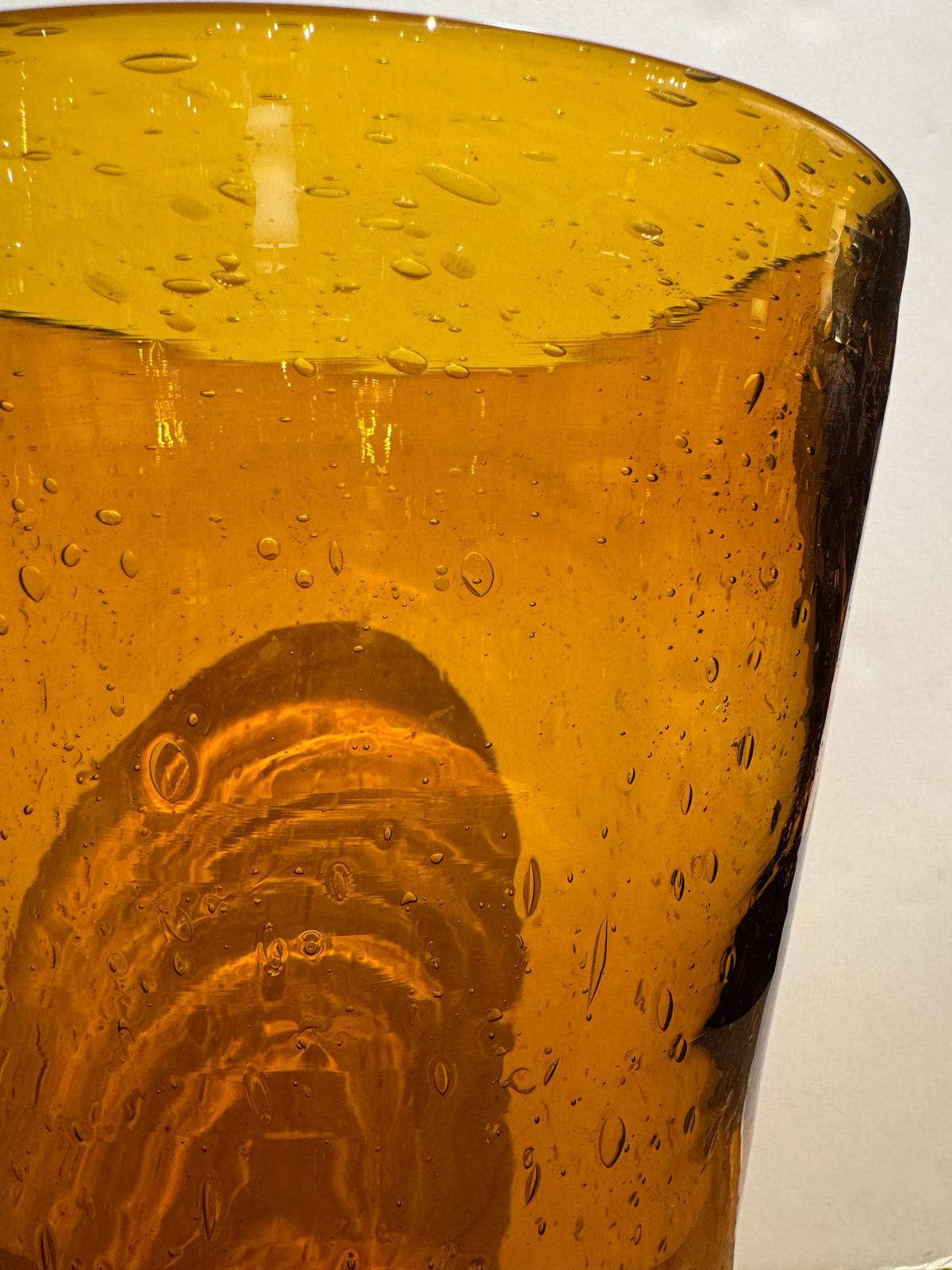 Large Murano Amber Glass Vase